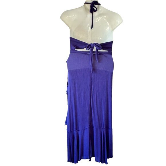 Free People Strappy Maxi Dress Bring on the Heat Gauze Wrap Skirt Purple Size S - Picture 4 of 15